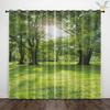 2PC high blackout perforated curtains, double-sided matte, bedroom, balcony, living room, sunny forest and natural green space