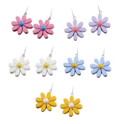 Resin Daisy Flower Earrings for Daily Wearing Party Dinner Travel Wedding Drop Dangle Earrings for Creative Charming