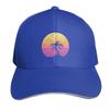 Retrowave Sunset Palm With Distress Effect Baseball Cap Hat Unisex Luxury Fashion Beach Luxury Brand Women Unisexs