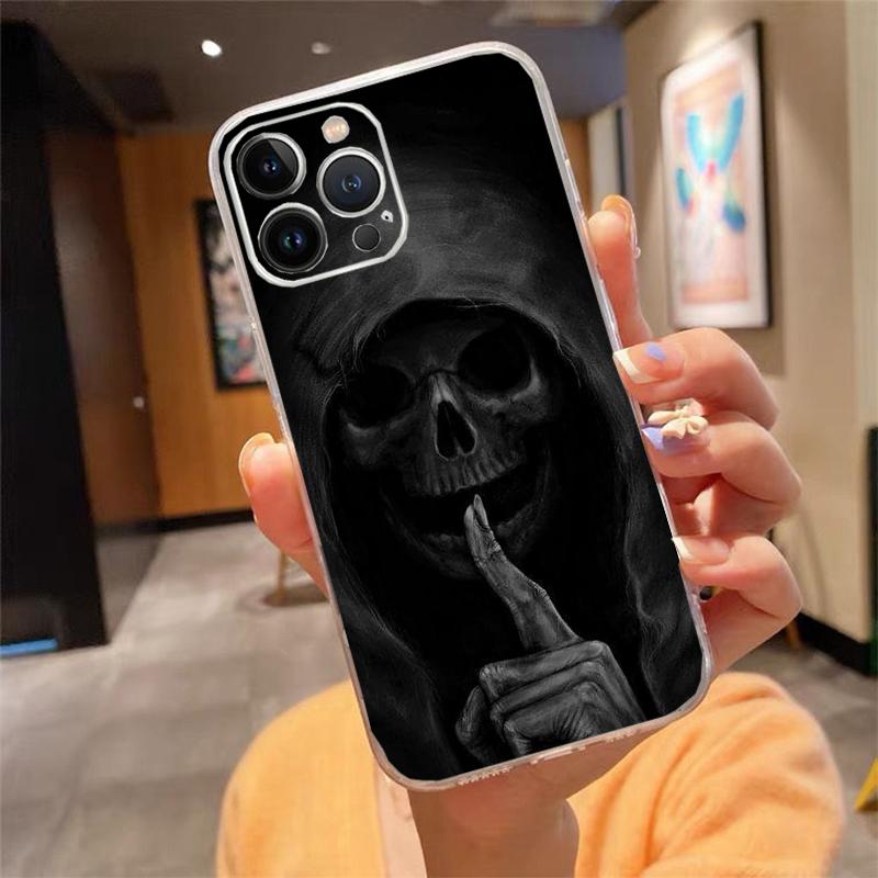 Phone Case For Iphone 17 Pro Max Air 16 15 14 13 Pro Max 15 16 Pro 15Plus Grim Reaper Skull Skeleton
