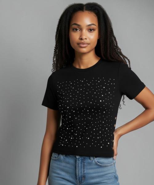 Bonseullipi Galaxy Stud Snap Top (Black)