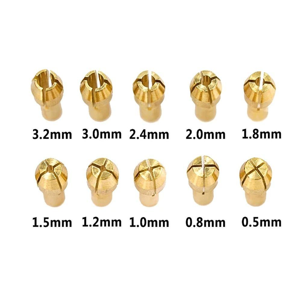 10Pcs 4.8mm Shank Mini Drill Chucks 0.5mm-3.2mm Chuck Adapter Durable Power Rotary Tool  For Dremel