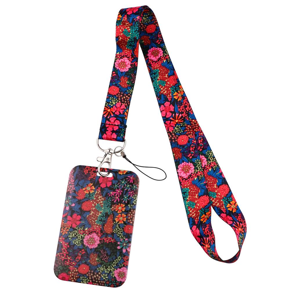 Leopard Print Love Strawberry Mobile Phone Lanyard Card Cover Bus Card Student Card Work Certificate Hard Shell
