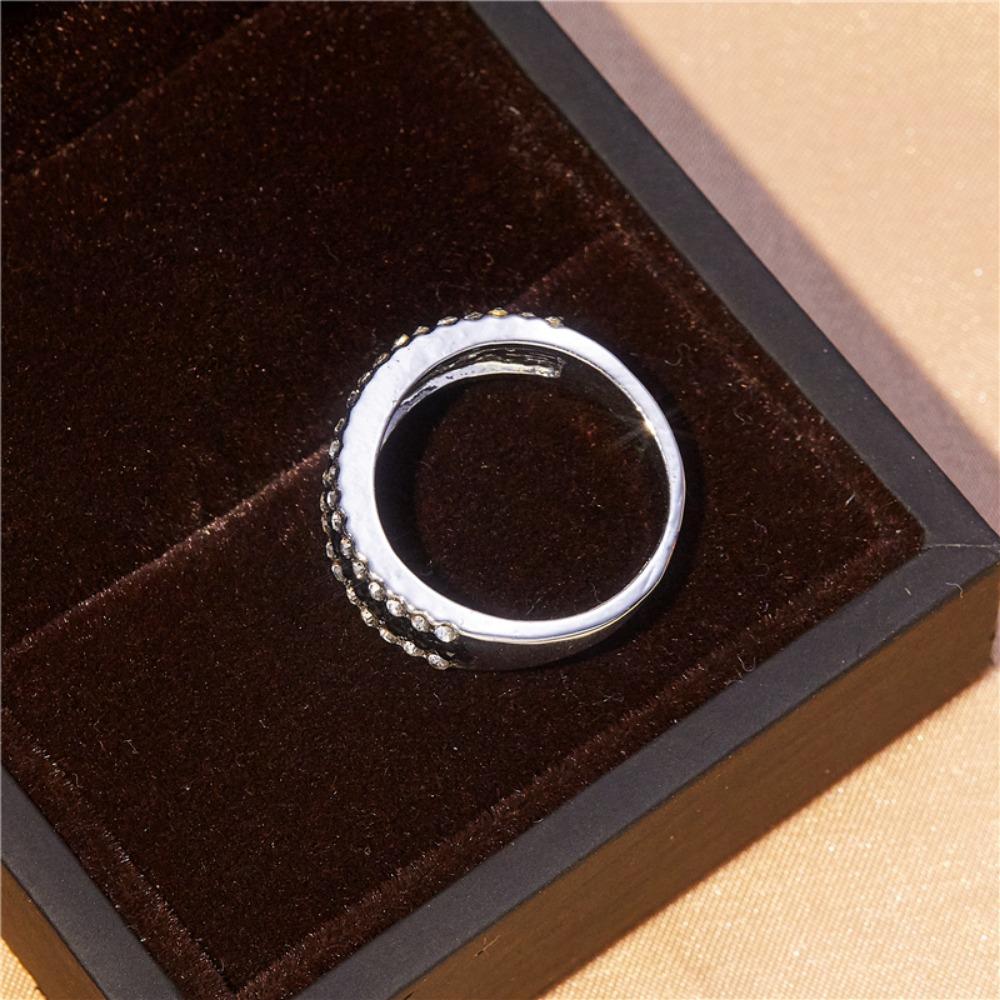 New Niche Fine Party  Valentine's Day Ring Popular Real Zirconia  Light Luxury Simple Geometric Women'sRingJewelry