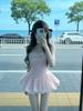 Niche Romantic Sweet Bud Skirt Women's Summer New Beautiful Three-dimensional Small Butterfly Waist Dress Princess Dress