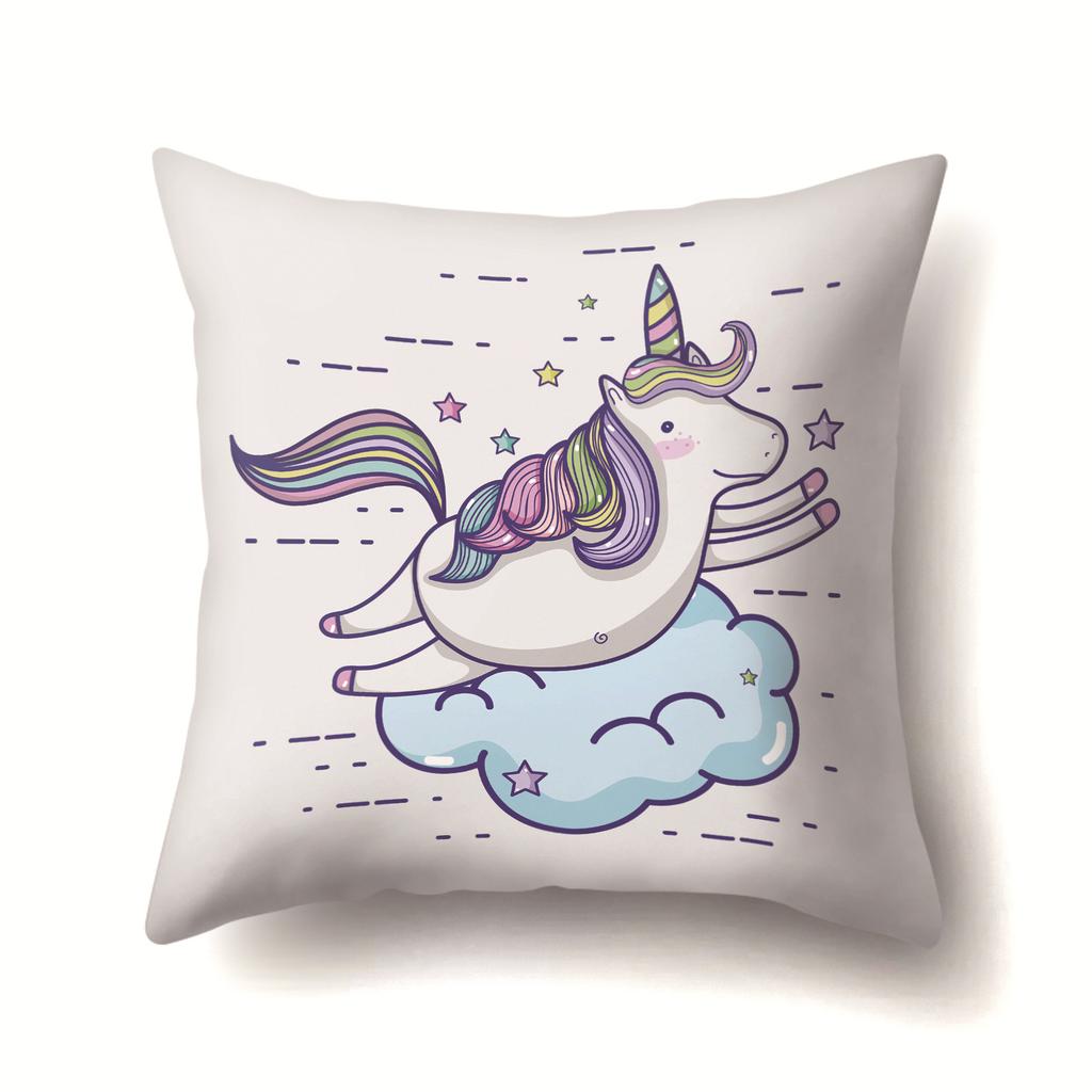 Unicorn Cute Cactus Polyester Pillow Cover Cushion