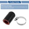 X AUTOHAUX 1 Set 40mm Length 18mm/0.71" ID Black Red Car Silicone Rubber Hose