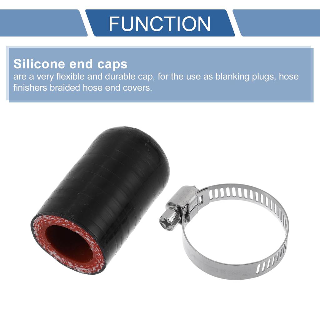 X AUTOHAUX 1 Set 40mm Length 18mm/0.71" ID Black Red Car Silicone Rubber Hose
