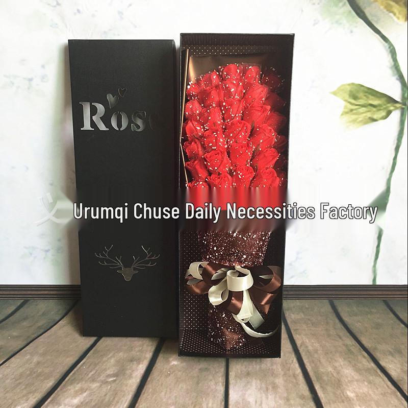33 Premium Rose Soap Flower Bouquet Gift Box for Valentine's, Qixi Festival & Birthdays