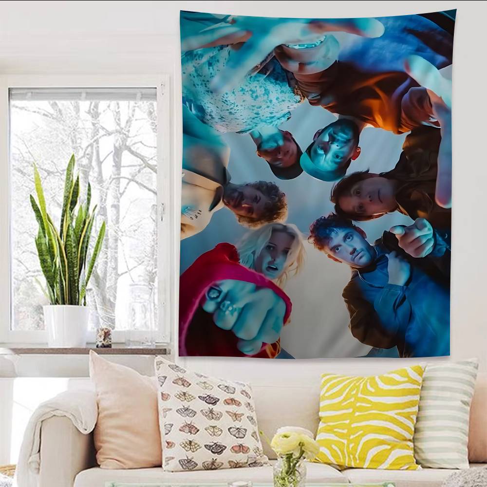Rock Band LLinkin Cool PPark Hanging Bohemian Tapestry Hanging Tarot Hippie Wall Rugs Dorm Japanese Tapestry
