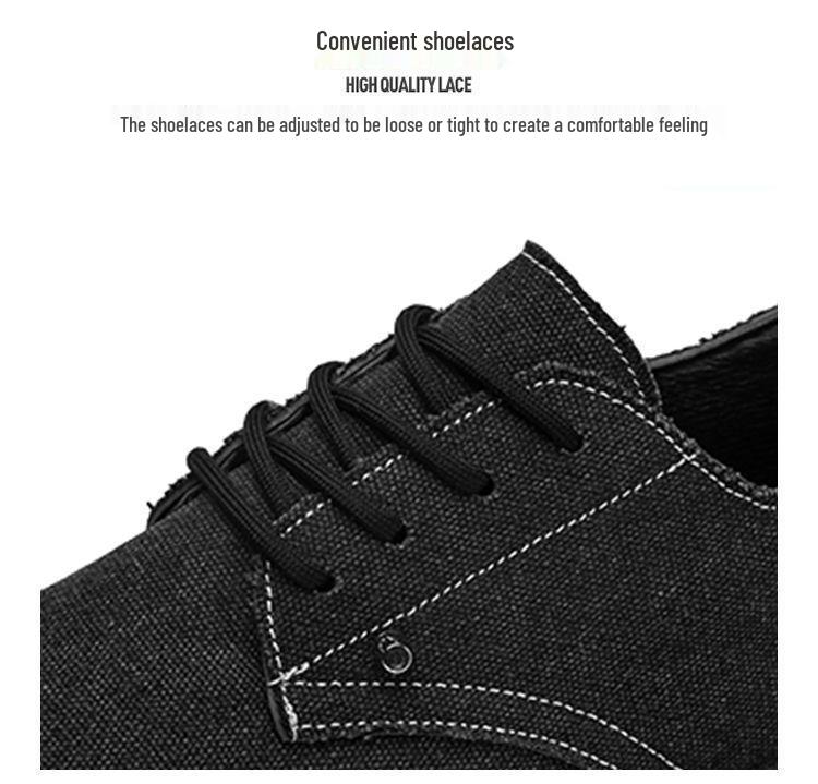 Men's Breathable Canvas Skate Shoes - Versatile Casual Design with Thick Sole and Height Boost