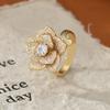 Adjustable Women's Ring Camellia Ring Fashion Personality Simple Clean Ins Style Girl Summer Beach Vacation Jewelry Finger Ring Wedding Party Jewelry
