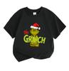 Kids Boys Girls 100% Cotton Crew Neck Short Sleeve T-Shirt, Funny Green Christmas Grinch Graphic Casual Tee for Holiday Daily Wear