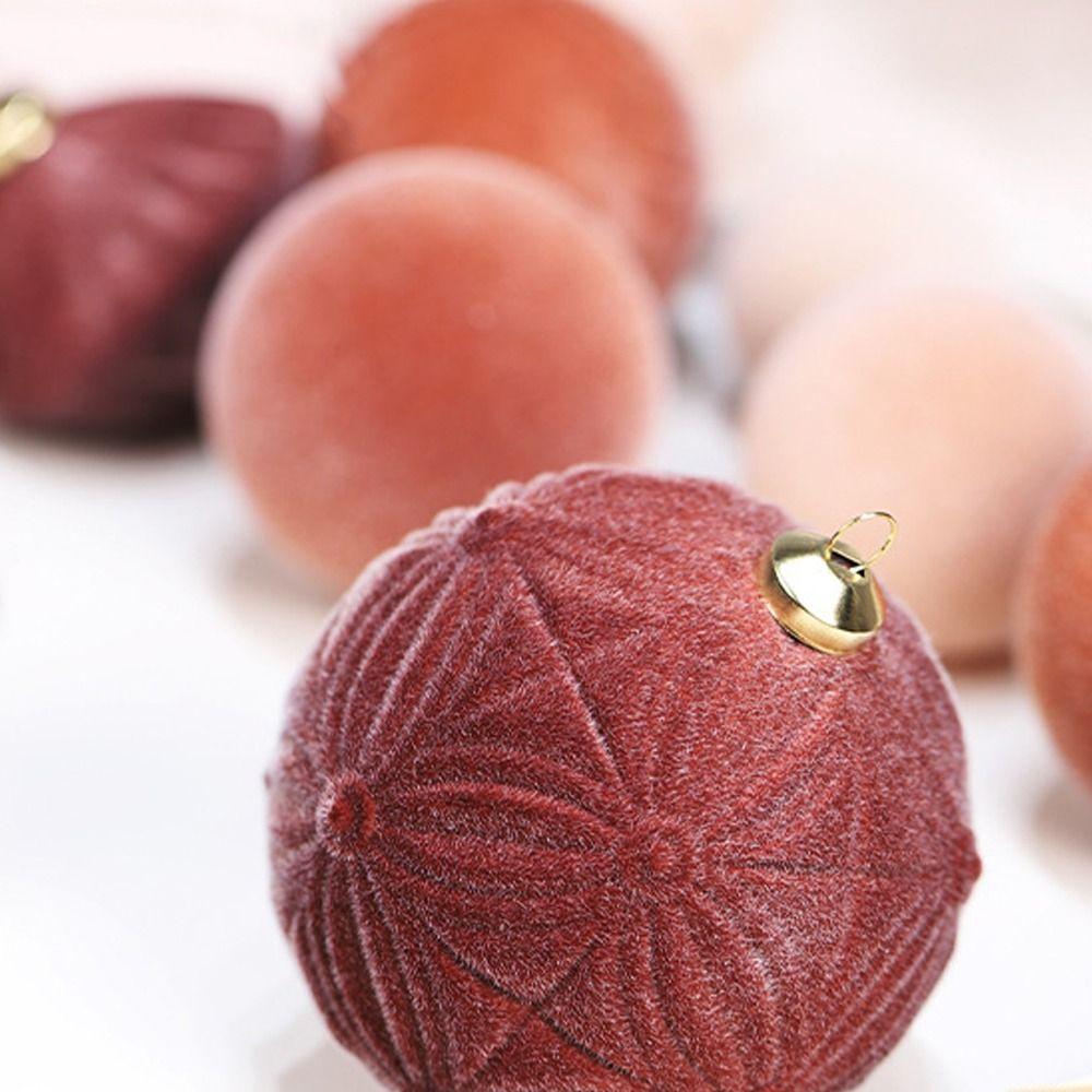35pcs Flocked Christmas Velvet Ball Pendant Reusable Xmas Tree Ornaments  Xmas Party Favors