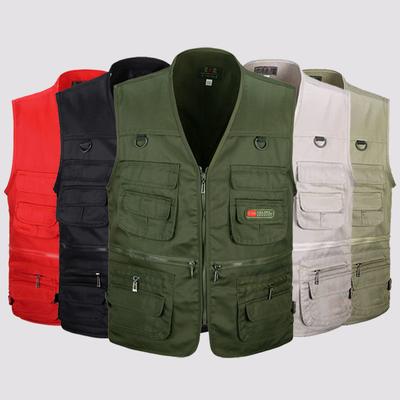 Summer Men Hiking Fishing Vest Multi Pocket Photographer Waistcoat Outdoor Leisure Male Thin Cargo Jacket Vests