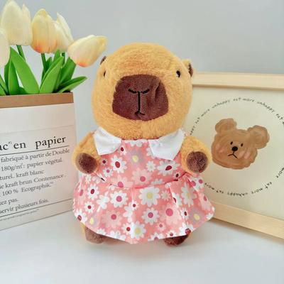 Nieuw pluche speelgoed 8-inch grijpmachine pop pop met kleding capibara knuffel