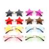 1PC Randlose Sonnenbrille in Sternform, trendige Sonnenbrille, Partybrille, lustige Pentagramm-Brille, Weihnachtsdekoration