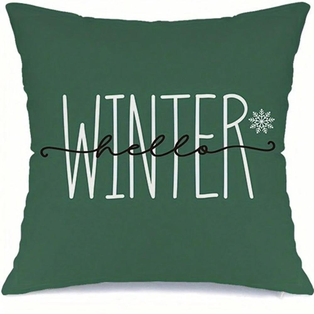 1Pc Rustic Christmas Pillowcase 2D Print Plaid Winter Pattern Wall Accent Gift Traditional-Inspired Seasonal