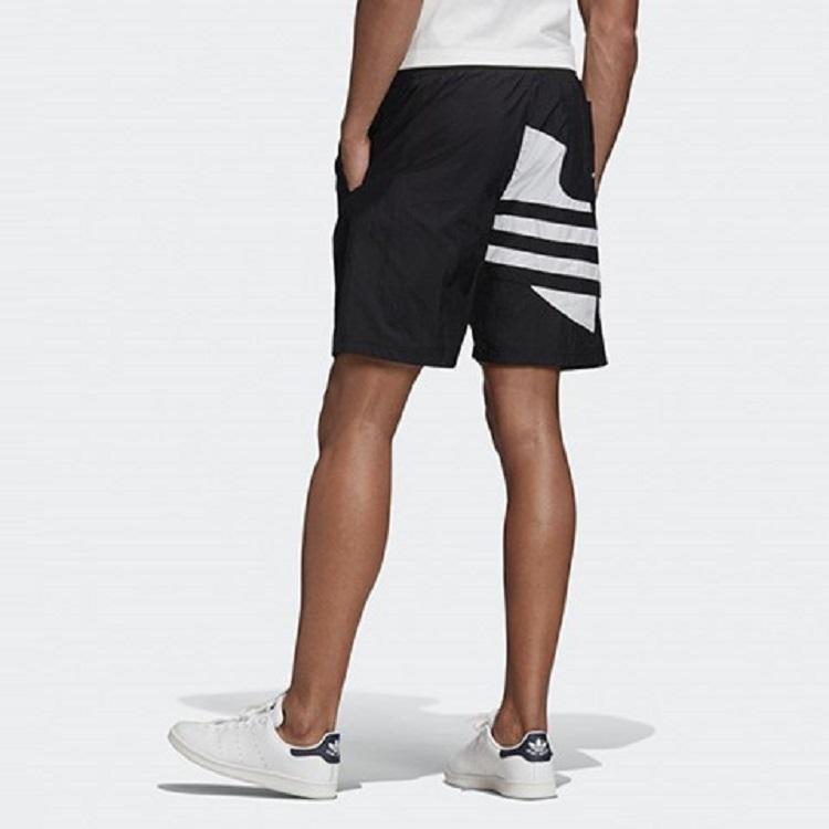 Adidas Originals Trefoil Large Logo Drawstring Mid-Waist Casual Shorts Men Bottoms Black FM9900