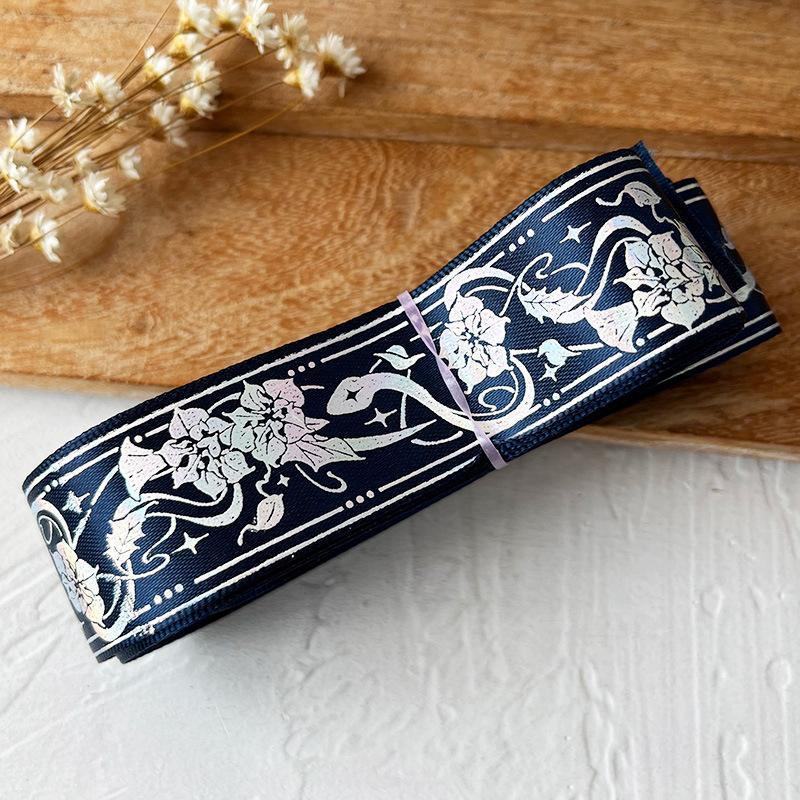 2.5cmx4.5m/Roll Packaging Ribbons Decorative Multiple Colors Brooch Badge Hot Stamping Pattern Headwear Hat Cartoon Gift Box