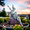 1 STÜCK Blumenfee Harzhandwerk Ornament Sitzende Engel Flügel Statue Für Gartendekor Rasen Brunnen Teich Langlebige Dekoration Geschenk
