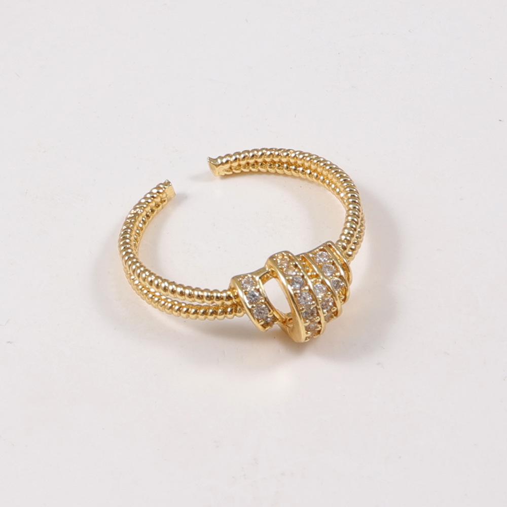 2026 Hot Selling Gold Wrapped Adjustable Full Diamond Index Finger Ring