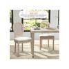 Dining Chairs - MUVOE - Set of 2 - Linen Fabric &; Rattan - Solid Wood Legs - Vintage Style