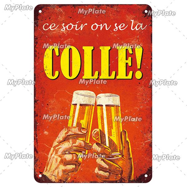BU BAR Vin Beer Metal Sign Vintage Plaque Alcohol Tin Sign Plate Wall Decor For Bar Club Man Cave Art Jim Beer Poster Custom