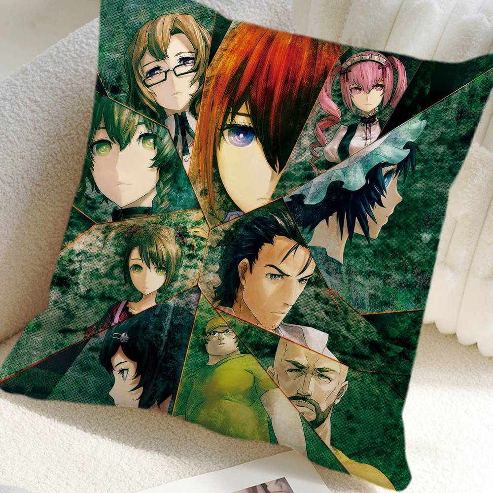 Anime Steins Gate Pillow Case Square Pillow Bedroom Sofa Leisure Comfort Cushion Car Home Decoration