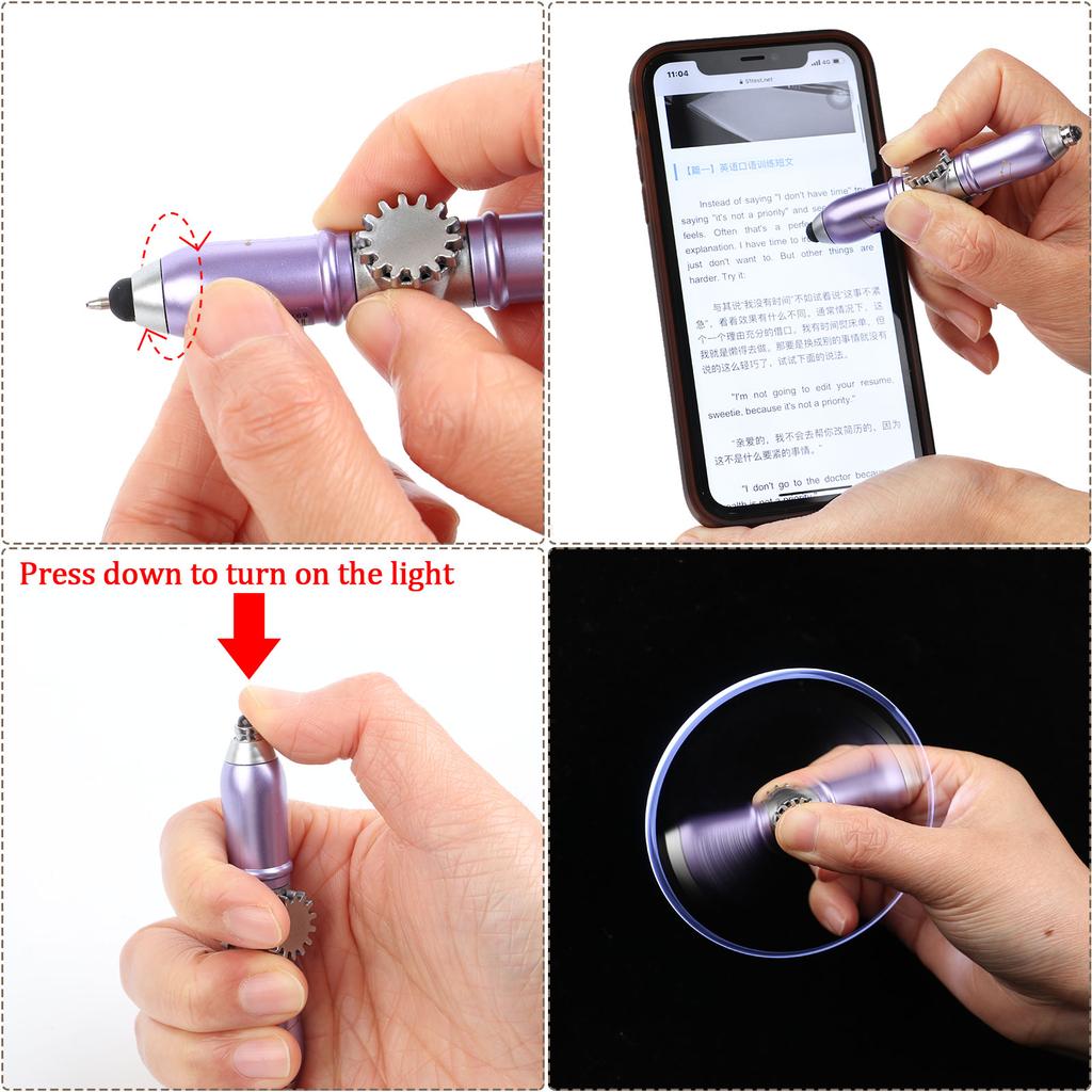 4Pcs Fidget Pen Multi-Function Spinning Pen Stress Reducer Pens For Spinning