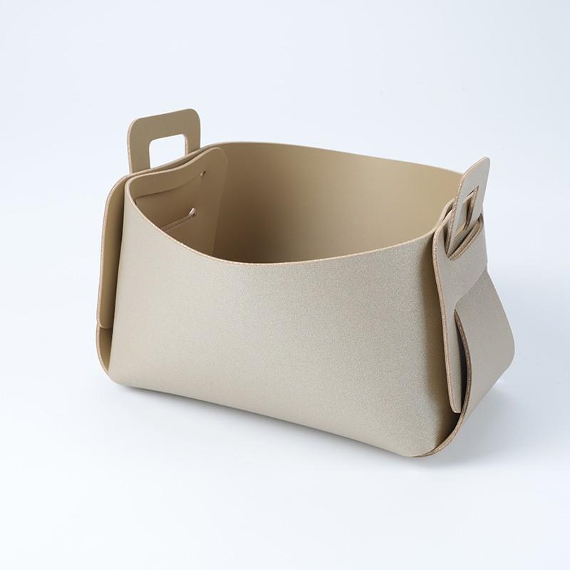 Rectangular Leather Storage Frame Kitchen Bathroom Basket Desktop Storage Box Storage Basket Finishing Basket M