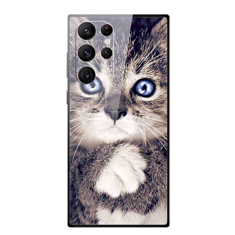 Gehärtetes Glas Case Für Samsung Galaxy S25 Ultra Case S 25 Ultra Hartes Rückseiten Cover Weicher Stoßfänger Für Samsung S23 S22 S24 Ultra Case