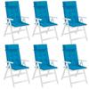 High Back Chair Cushions 6 Pcs Light Blue Oxford Fabric