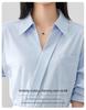 Women's Elegant V-Neck Lapel White Short-Sleeve Shirt, Chic Summer Style, Unique Design