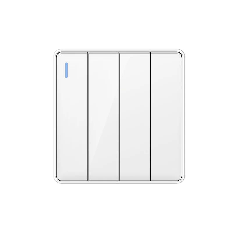 White UK Plug 13A with USB Panel UK Socket Panel, International Universal USB Mobile Phone Charging Socket, with LED Light