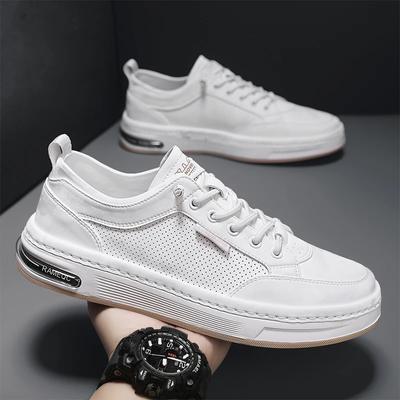 Pantofi sport pentru bărbați, pantofi sport din piele, respirabili, versatili, pentru studenți, albi, de vară, la modă, anti-alunecare, pentru alergare