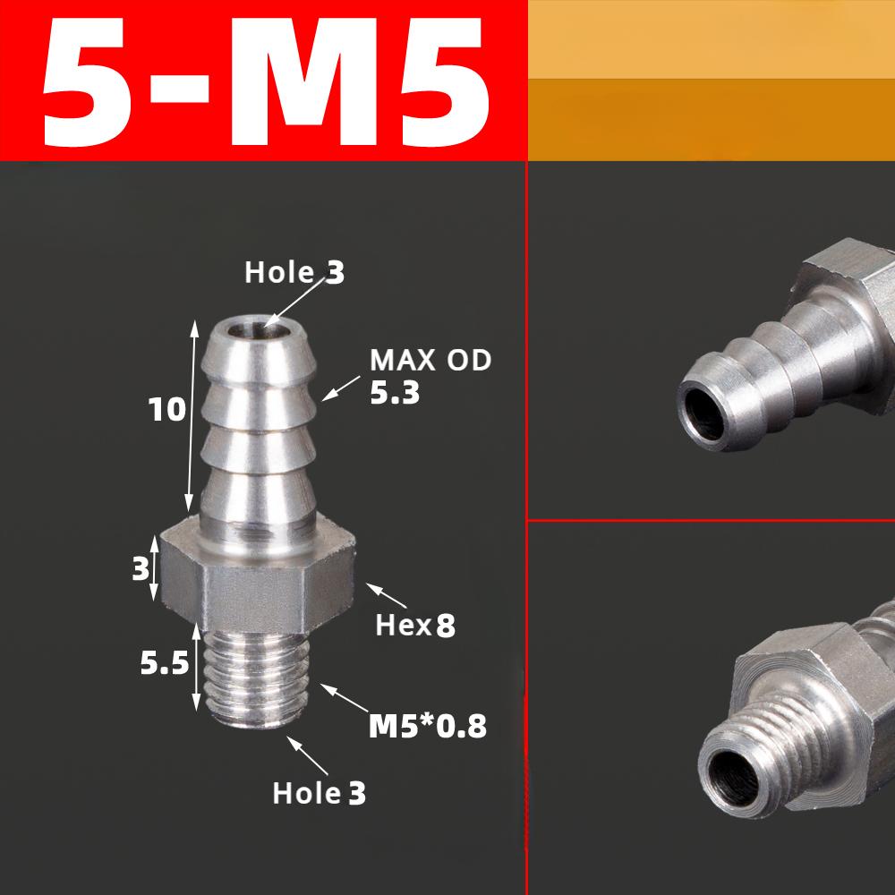 M3 M4 M5 M6 M8 M10 M12 M14 M16 Metric Male To 3 4 5 6 8 10 12 Mm Hose Barb Nipple 304 Stainless Steel Pipe Fitting Air Water Gas