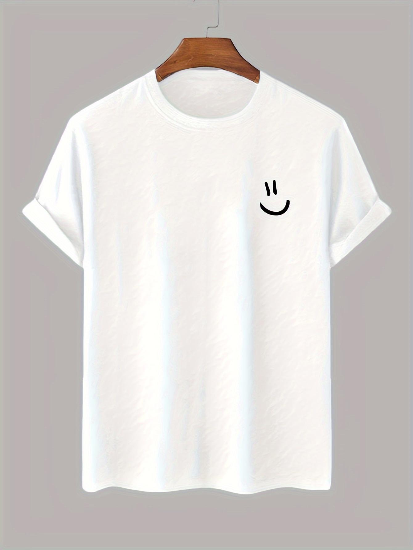 

Men s summer 100% pure cotton fashionable sports casual loose smiling face printed round neck short sleeved T-shirt top 5XL різнокольоровий