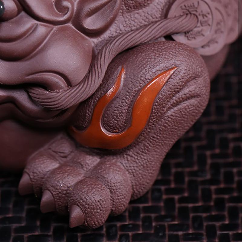 Handmade Golden Toad Purple Sand Tea Pet Purple Clay Sculpture Tea Play Gifts Lucky Golden Toad