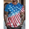 European and American Cross-border Amazon's New Summer Casual Men's Clothing 3D Digital Printing Five-pointed Star Quick-drying T-shirt
