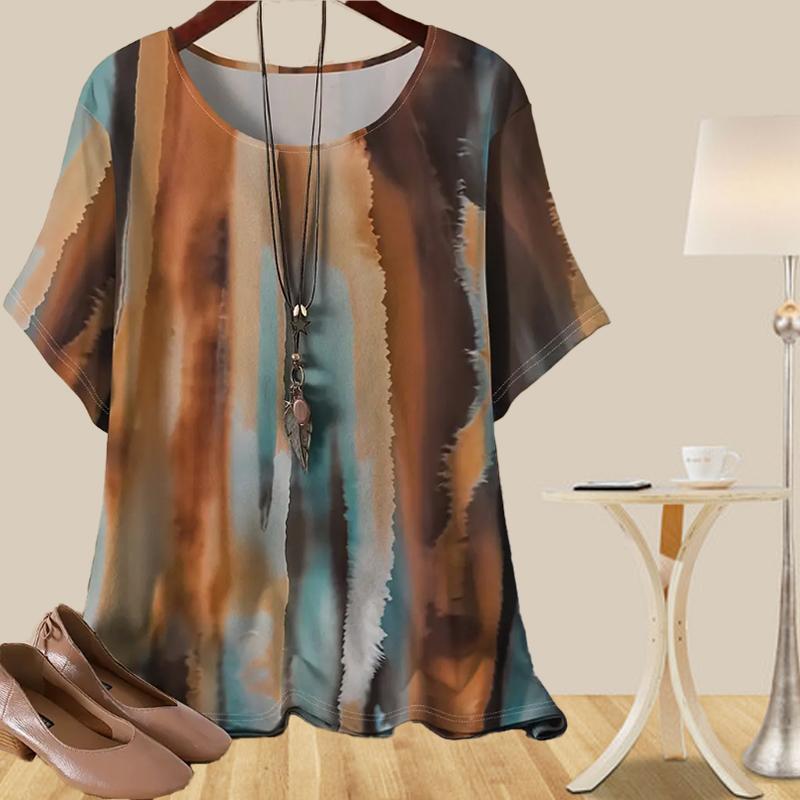 

Женская повседневная свободная весенняя рубашка, женские топы с коротким рукавом и принтом в виде кокосовой пальмы 8XL коричневый