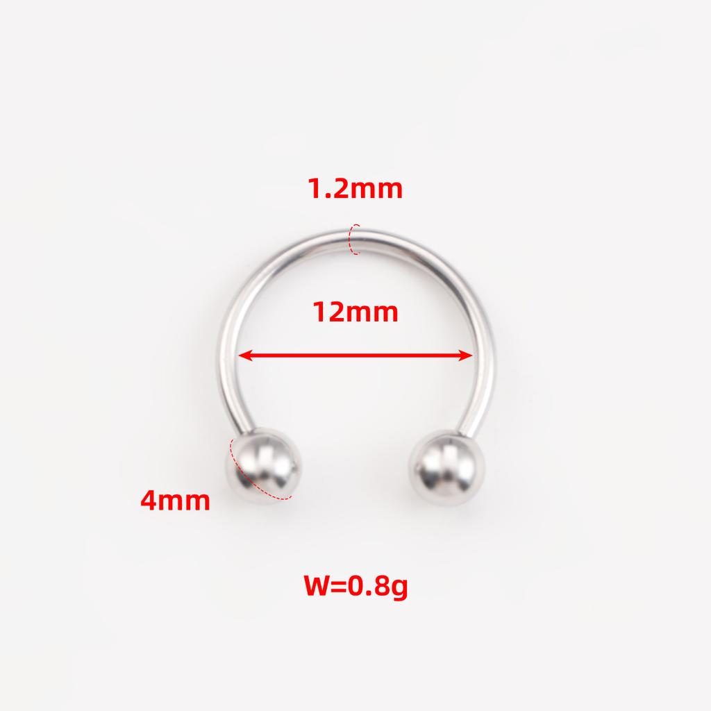 Stainless SteelHorseshoe Hoop Rings Ear Cartilage Nose Septum Eyebrow Tragus Lip Daith Helix Piercing Jewelry Unisex 18g