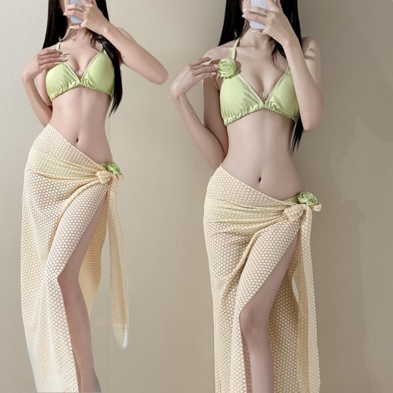 Women's Three-Piece Bikini with Long Skirt – Perfect for Beach and Island Vacations, Sexy and Stylish for Spring and Summer