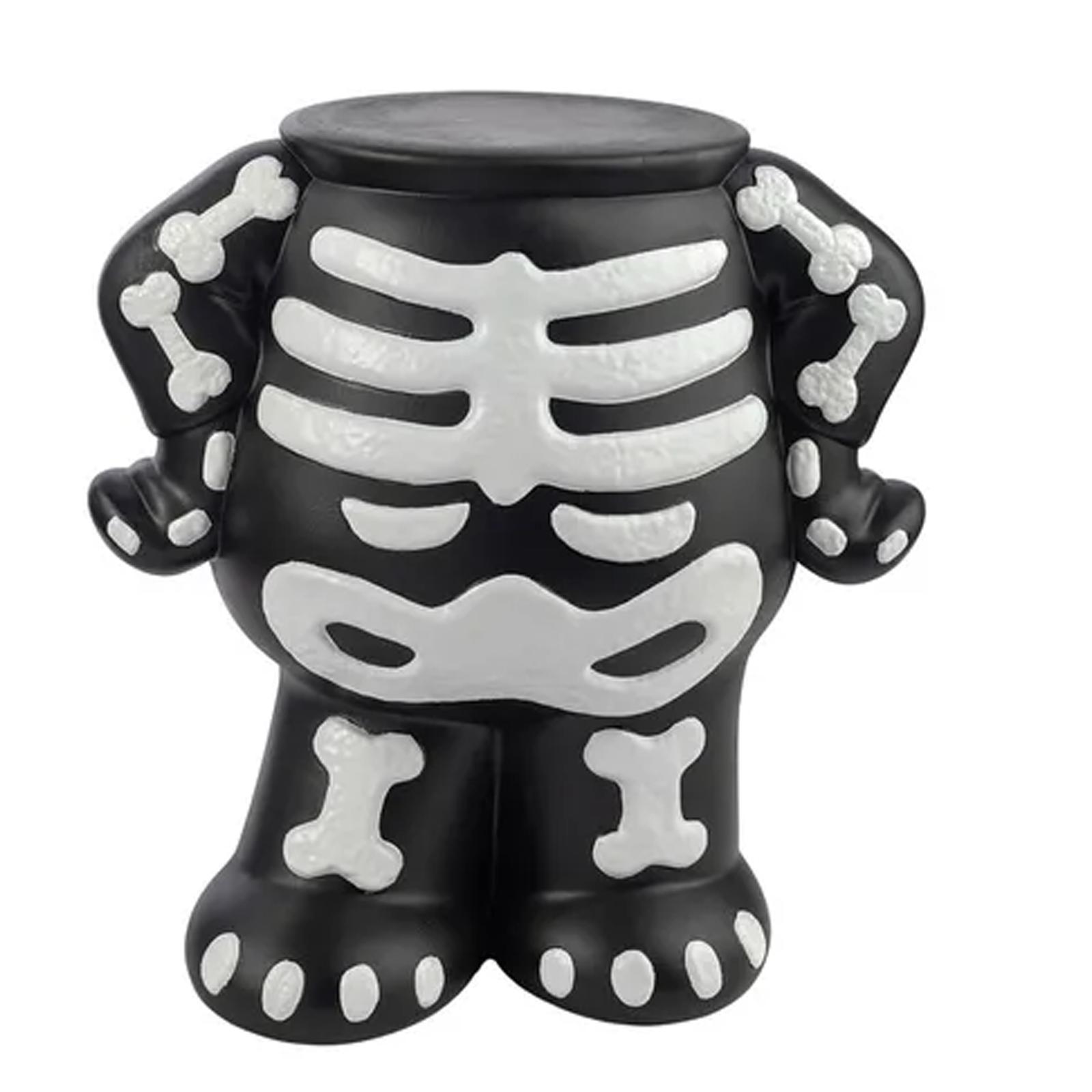 

Skeleton Blow Mold Pumpkin Stand Halloween Decor Tall Indoor / Outdoor Black One Size