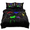 Black Game Handle Three-Piece Quilt Cover 3D Digital Printing Bedding Set Bed Cover