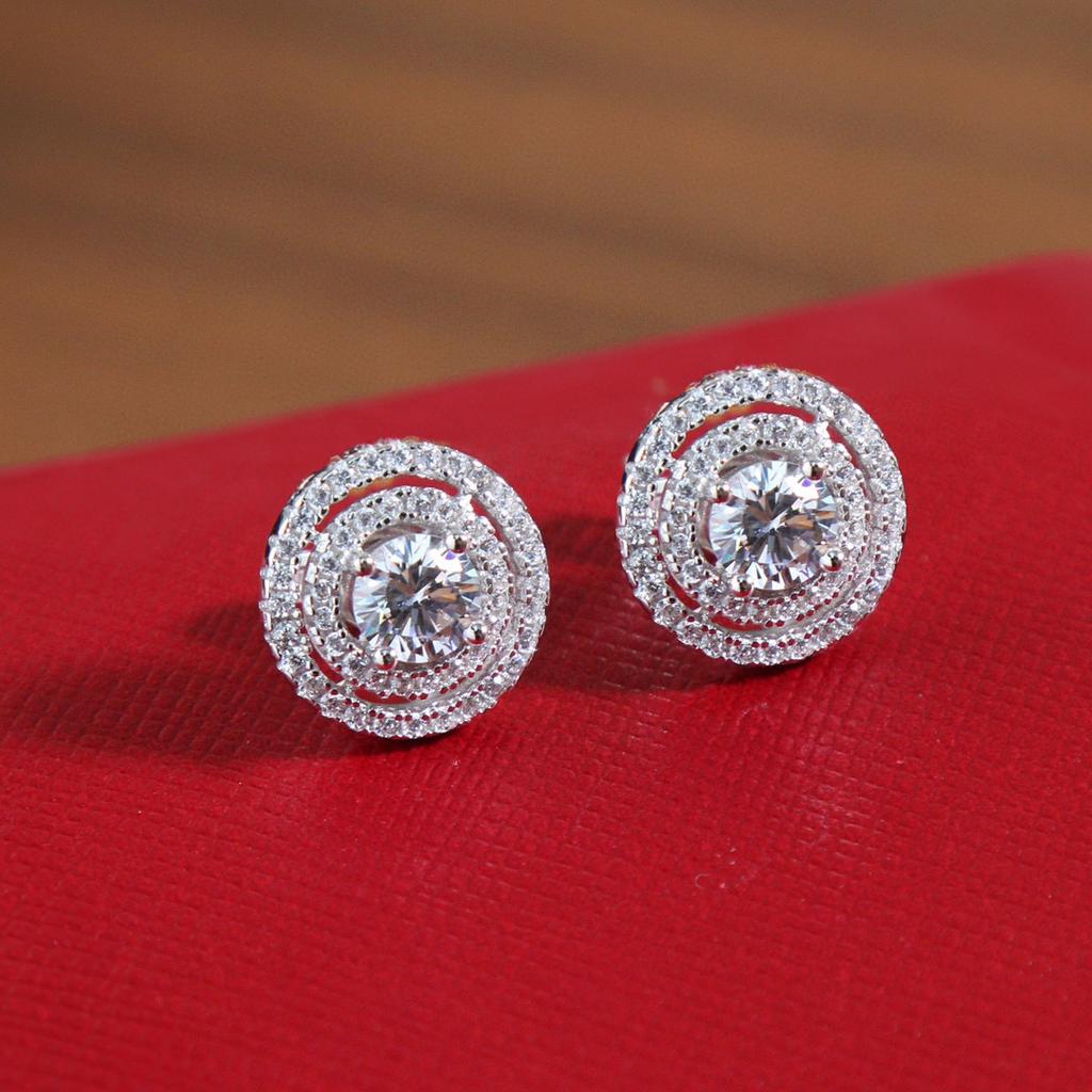 2024 New Hot Brand Vintage Diamond Earrings for Women Luxury Jewelry Fashion Designer Eardrop Pure 925 Silver Lady Stud Earrings