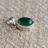 Handmade Oval Green Onyx Pendant: 925 Sterling Silver, December Birthstone