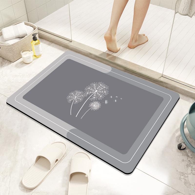Absorbent Bathroom Bath Mat Printed Anti-slip Shower Rug Quick Drying Bath Mats Househol Floor Pad Entrance Bathtub Door Carpet