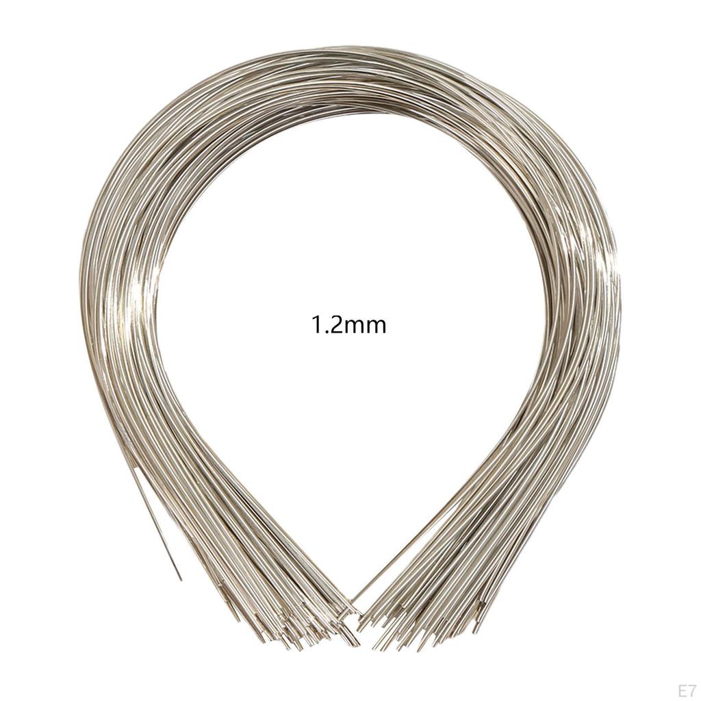 50 Bulk Pack 1.2 Mm Thin Width White Plain Dur Metal Bands Men Wire Bangs of Lukered Hair