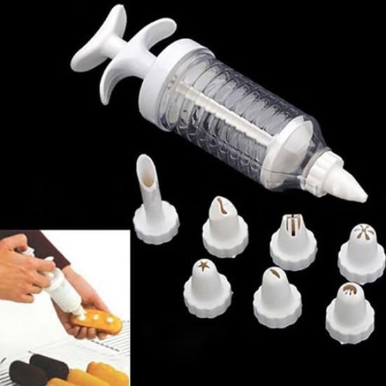 8 ks trysky Injekční pero Dortový krém Pečivo Cookie Zdobení Nástroj pro domácí pečení